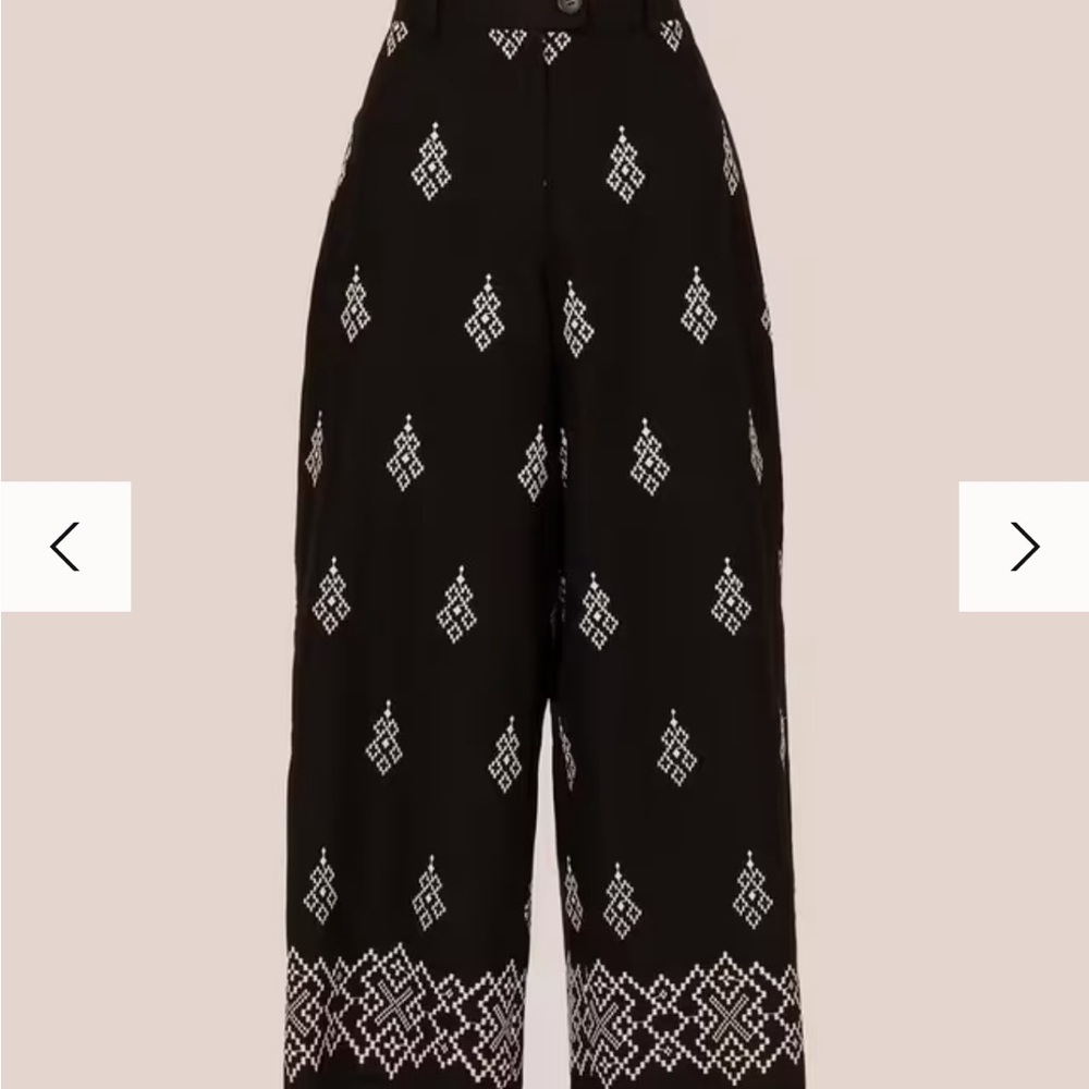 Adrianna Papell
Embroidered Wide Leg Trousers, Black/Cream - Picture 11 of 14